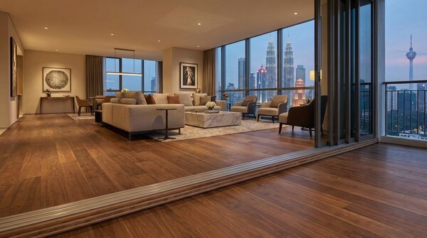 Engineered hardwood flooring in residential interior