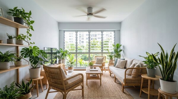 Air-purifying paint used in living room interior
